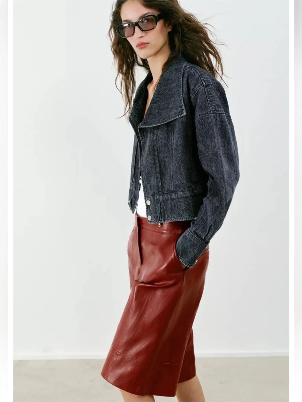 NWT Zara Z1975 Cropped Denim Jacket - Picture 14 of 15